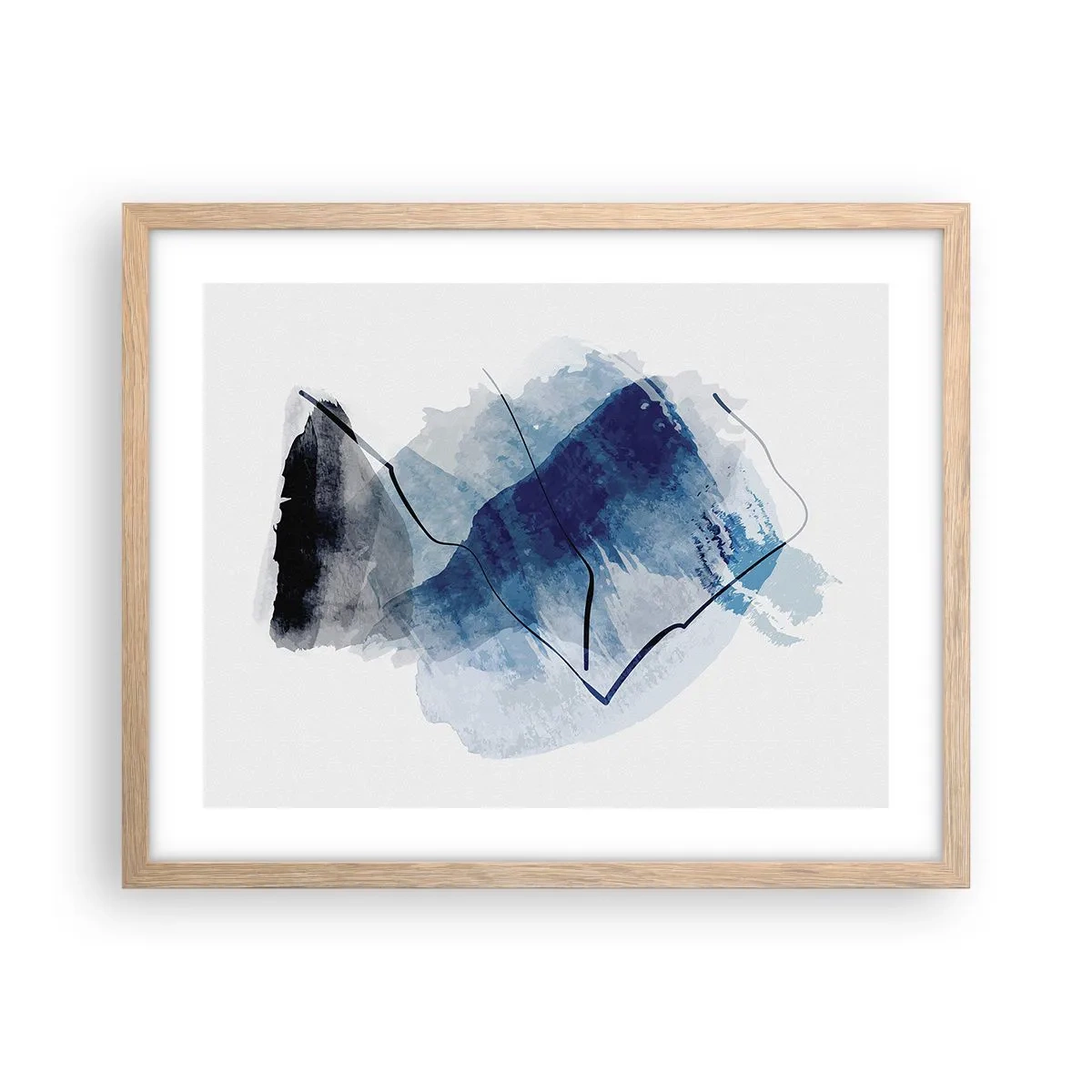 Plakát v rámu světlý dub - Ledová hora - 50x40 cm