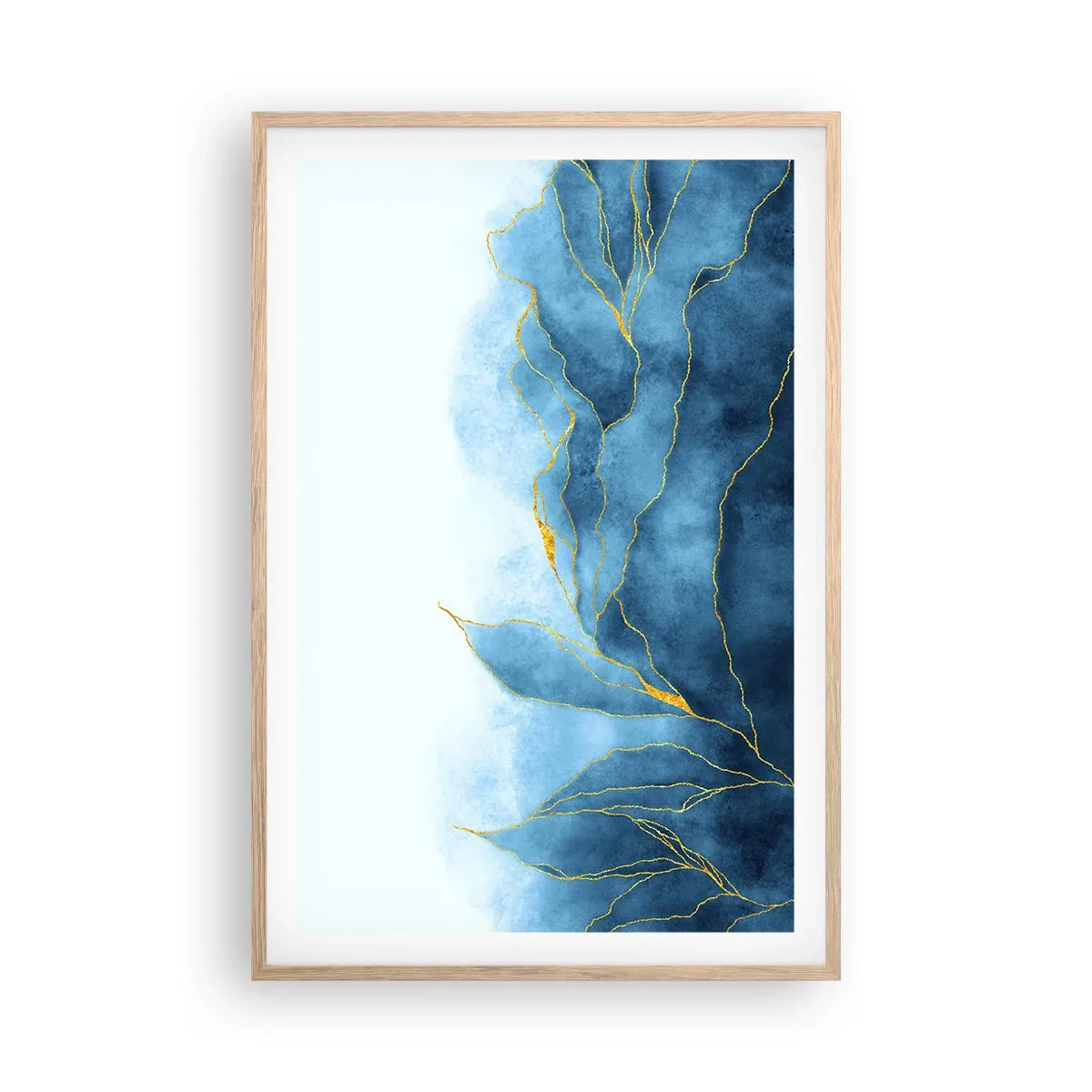 Plakát v rámu světlý dub - Blankyt ve zlatě - 61x91 cm