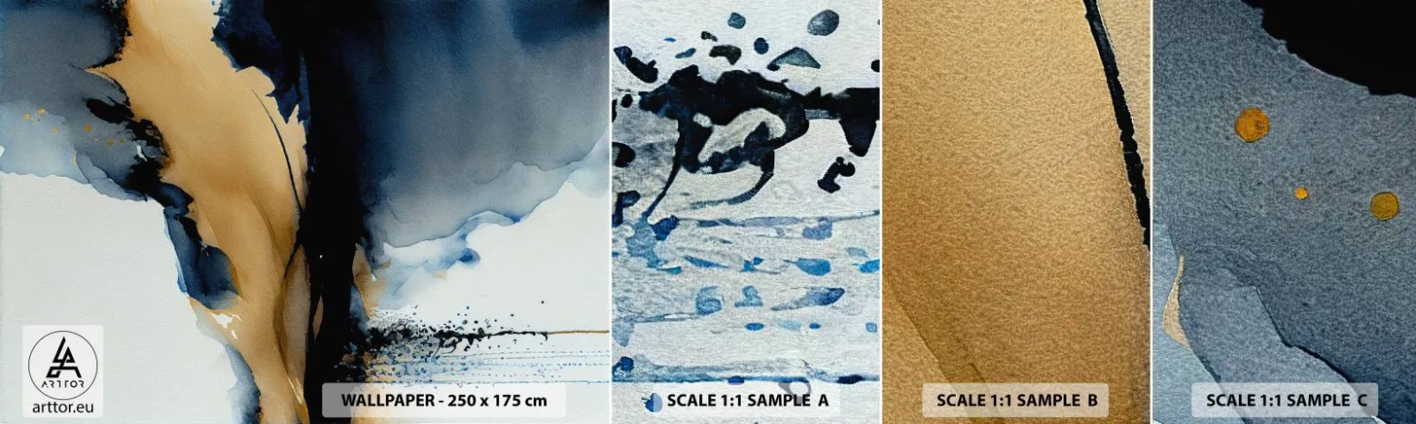 Vzor Fototapety Samolepicí Deluxe Sticker - Za závojem - Abstrakce, Inkoust, Kus - 100x30 cm