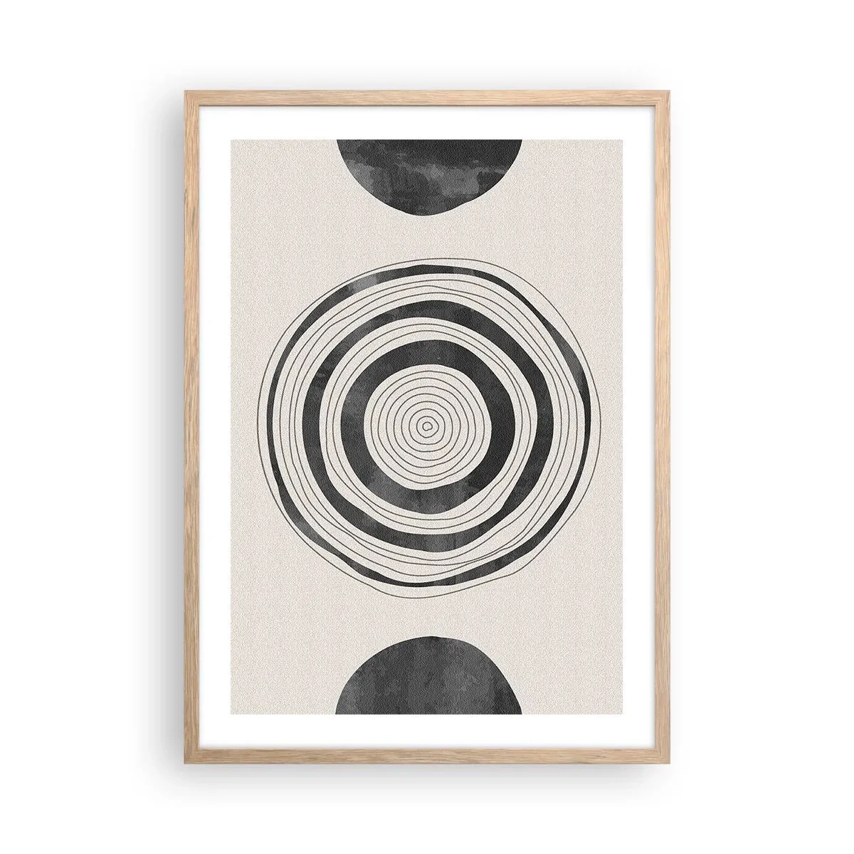 Plakát v rámu světlý dub - Důležité je to, co je uprostřed - 50x70 cm