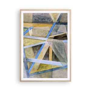 Plakát v rámu světlý dub - Přímo nebo diagonálně? - 70x100 cm