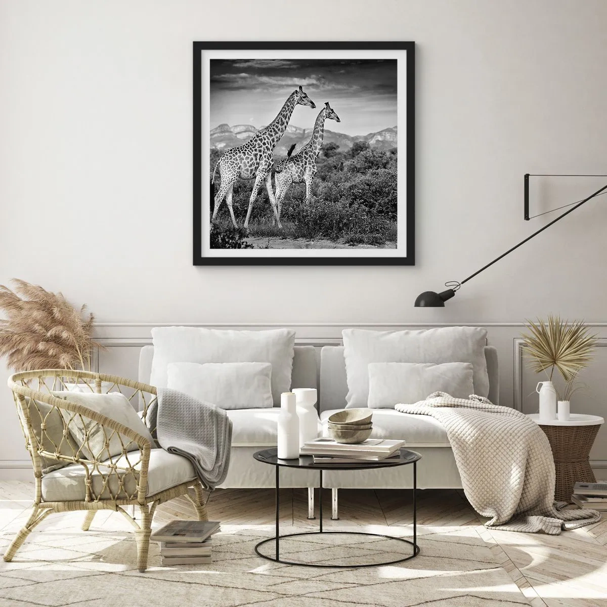 Plakát v černém rámu - Vyšší kruhy v Africe - 50x50 cm