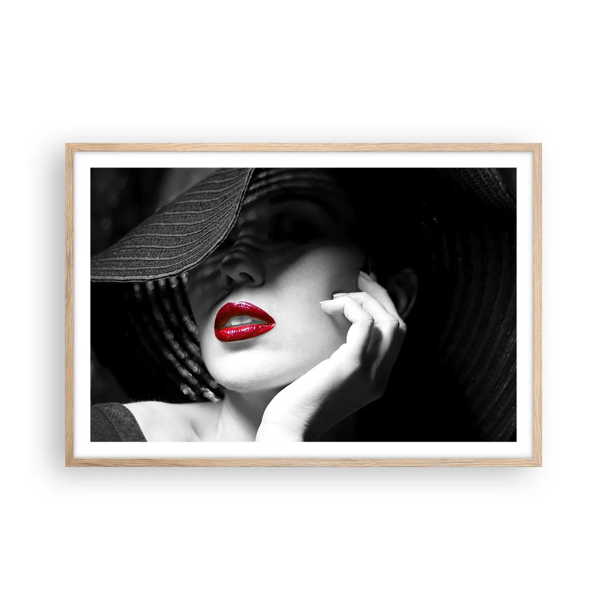 Plakát v rámu světlý dub - Studie v šarlatové - 91x61 cm