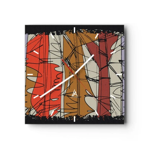 Nástěnné hodiny - Spontánní kompozice - 40x40 cm