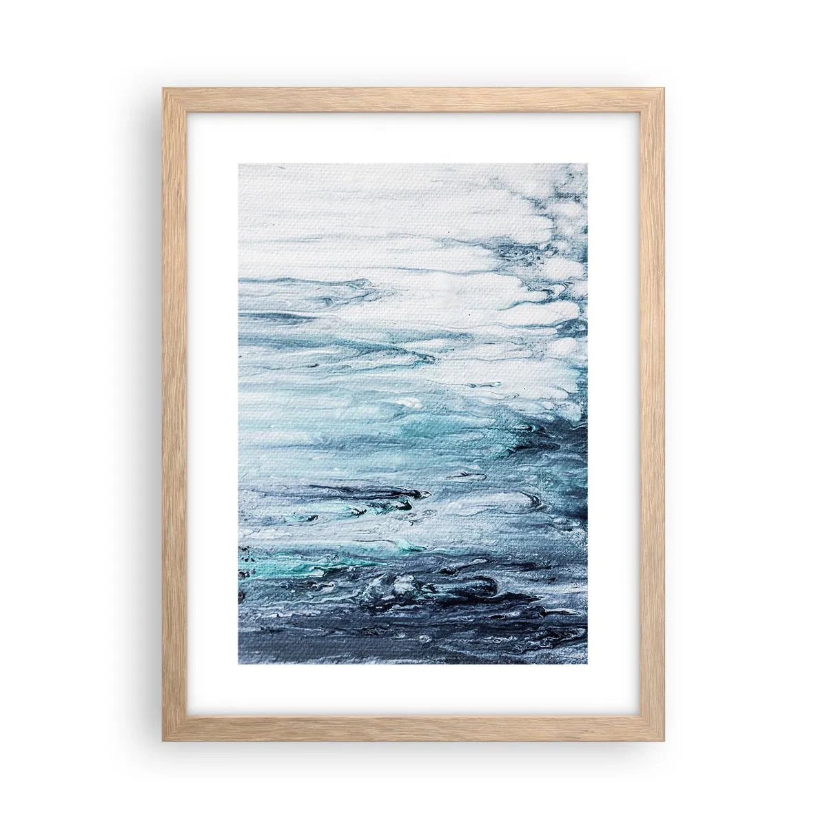 Plakát v rámu světlý dub - Modré rampouchy - 30x40 cm