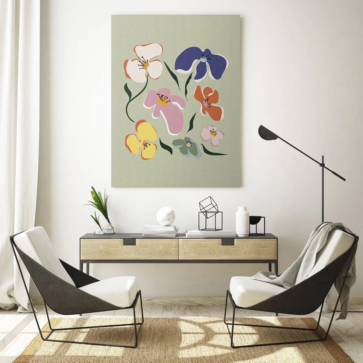 Obraz na skle - Macešky - 50x70 cm