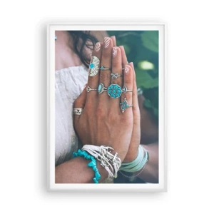 Plakát v bílém rámu - Vítejte v centru bytí - 70x100 cm