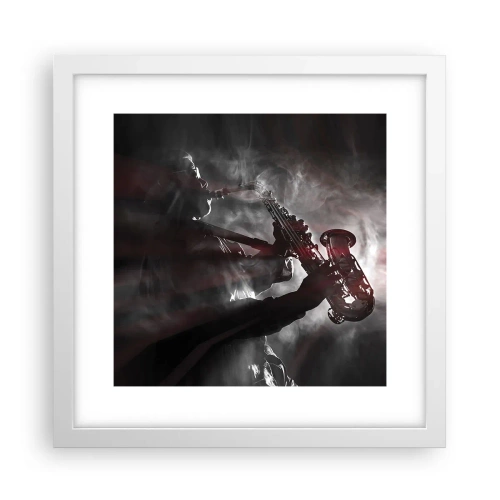 Plakát v bílém rámu - V oparu jazzu - 30x30 cm