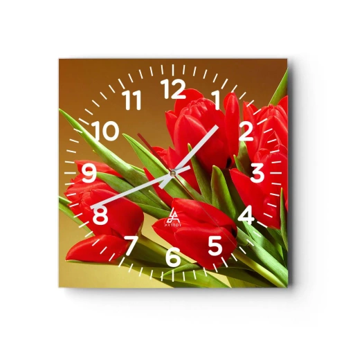 Nástěnné hodiny - Pupen jarní radosti - 40x40 cm