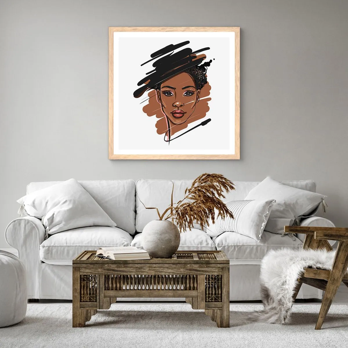 Plakát v rámu světlý dub - Sladká jako čokoláda - 60x60 cm