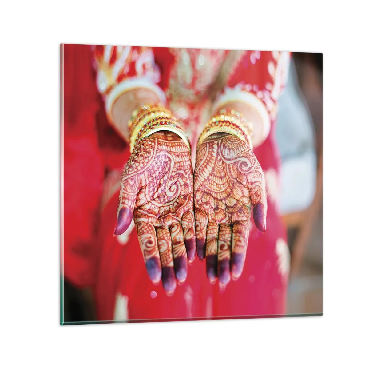 Obraz na skle - Připravená chytit štěstí - 70x70 cm