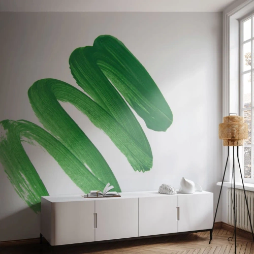 Fototapeta Premium Canvas - Zelený žert - Malovat, Minimalismus, Abstrakce - 350x256 cm