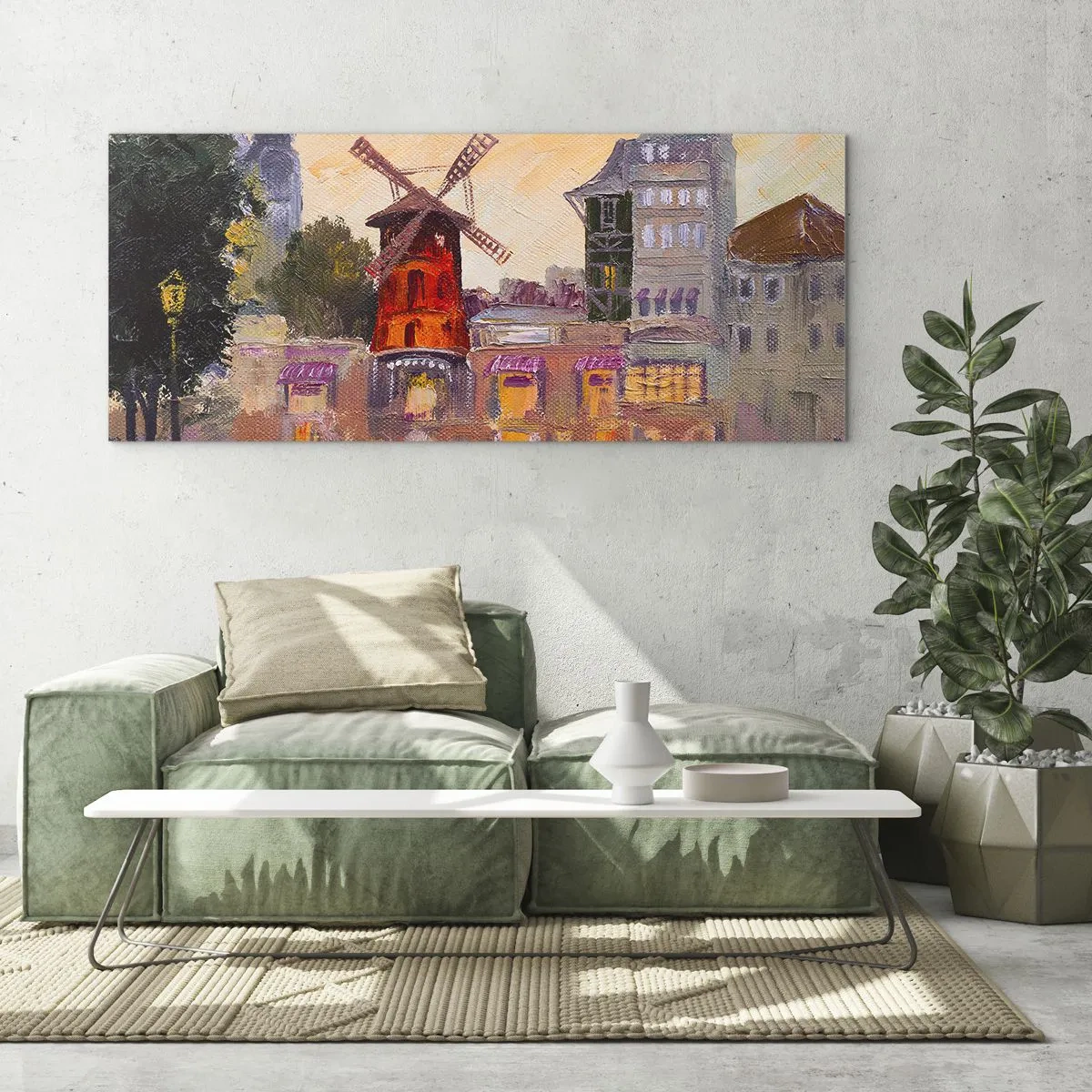 Obraz na skle - Pařížské ikony – Moulin Rouge - 90x30 cm