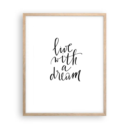 Plakát v rámu světlý dub - Of course - 40x50 cm