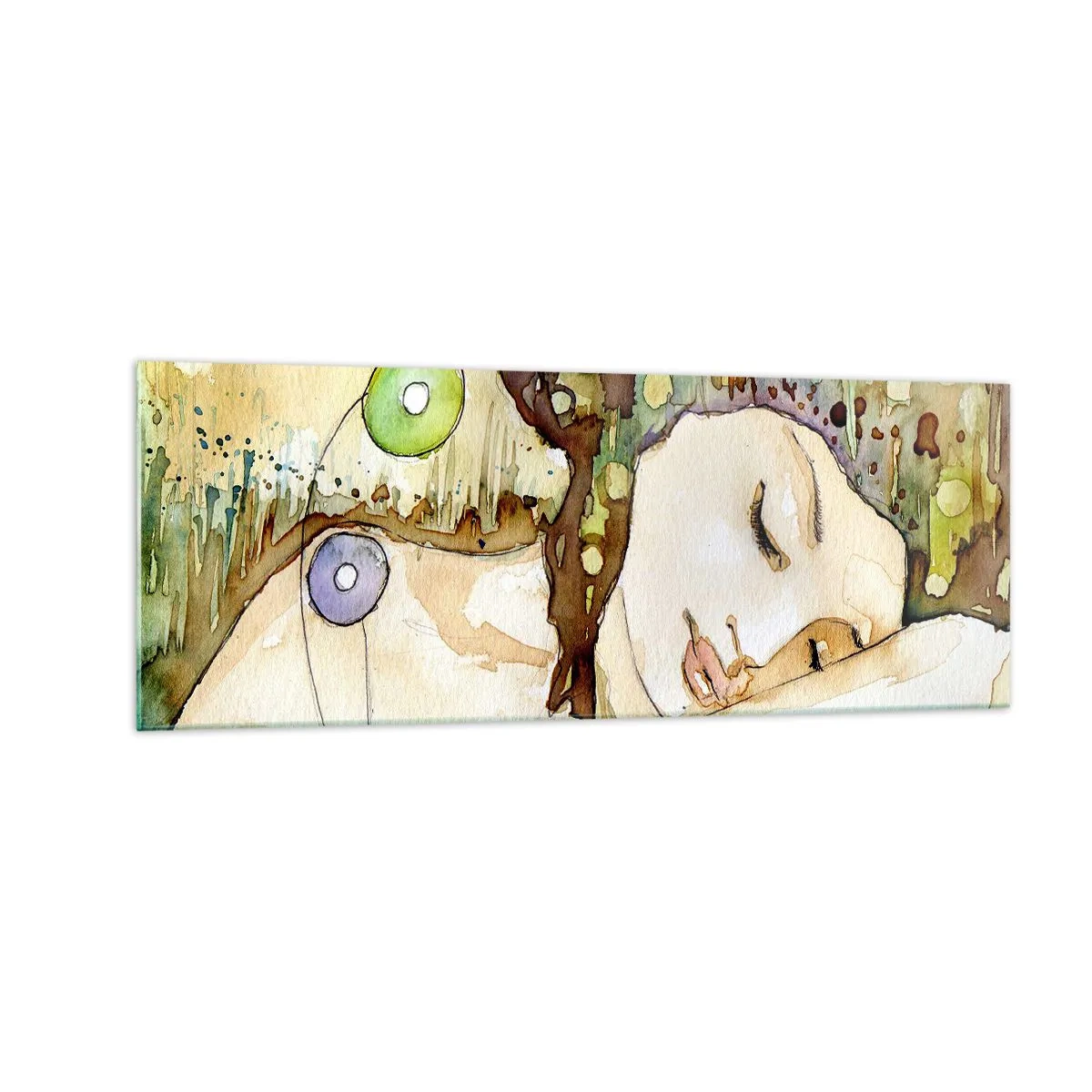Obraz na skle - Smaragdově-fialový sen - 140x50 cm