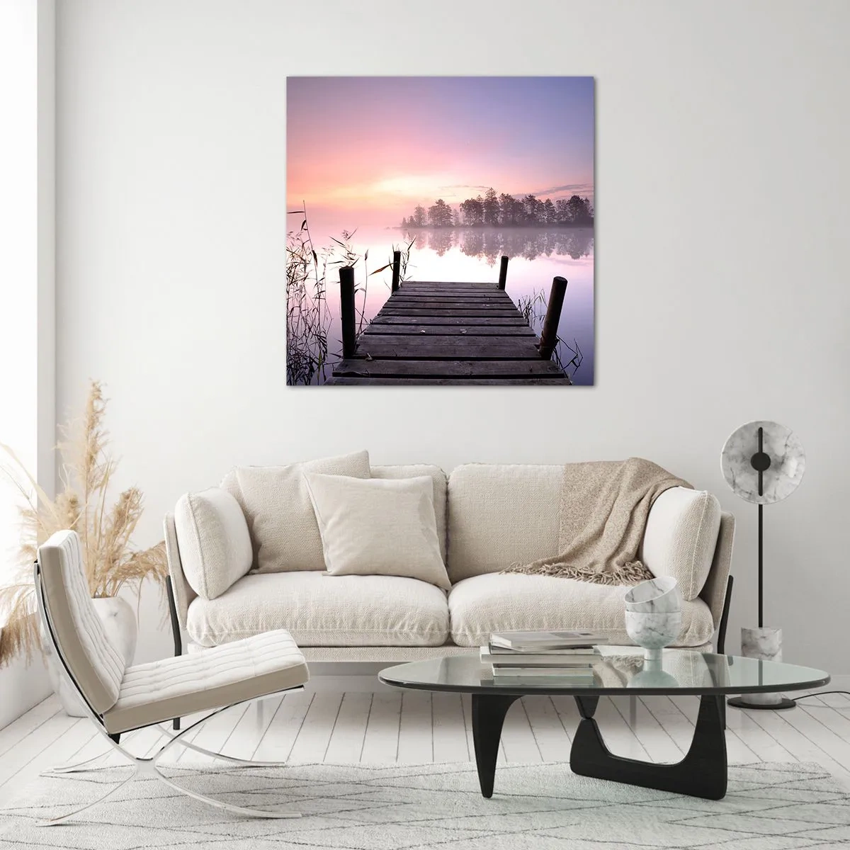 Obraz na skle - Z liliové mlhy… - 30x30 cm