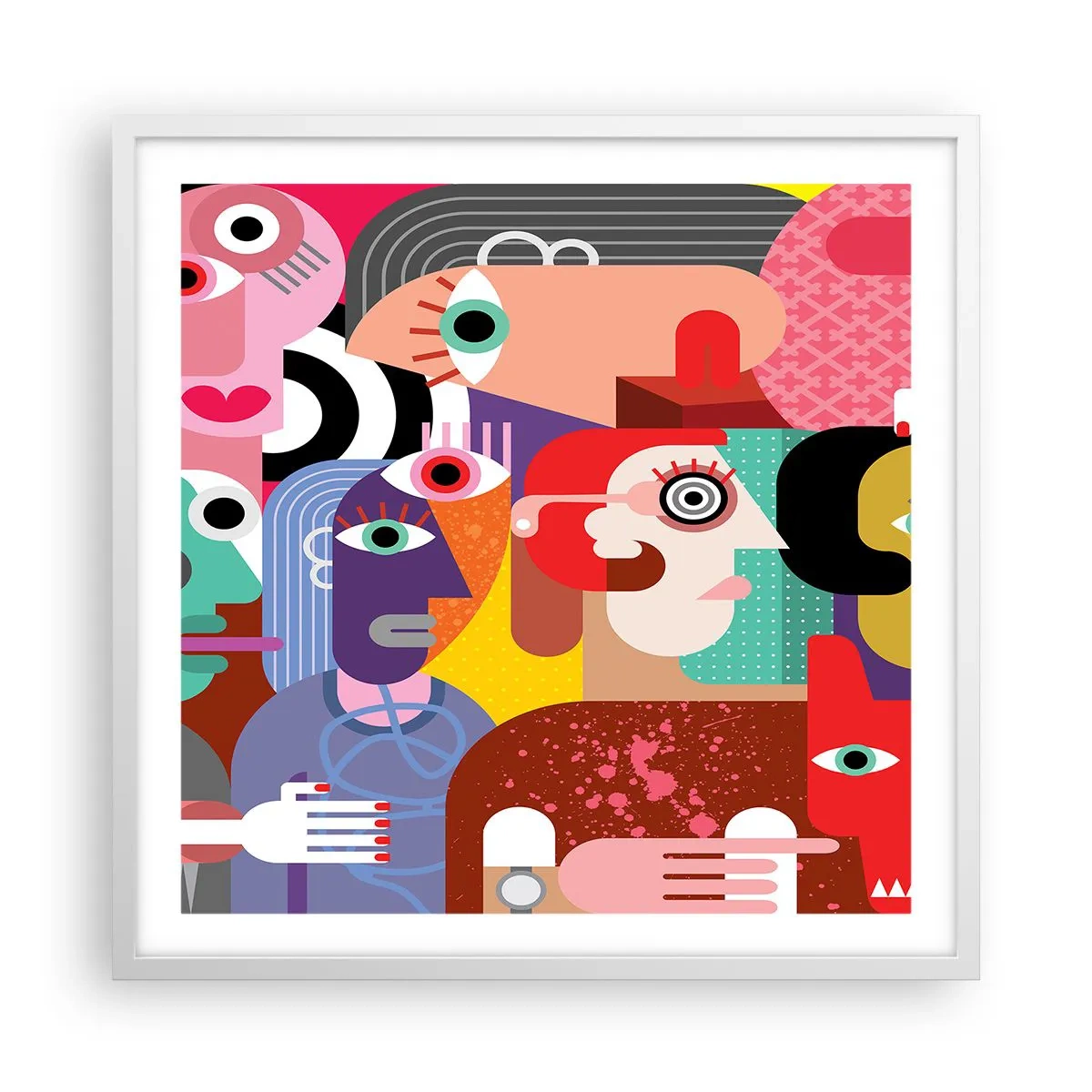 Plakát v bílém rámu - My od pána Picassa - 60x60 cm