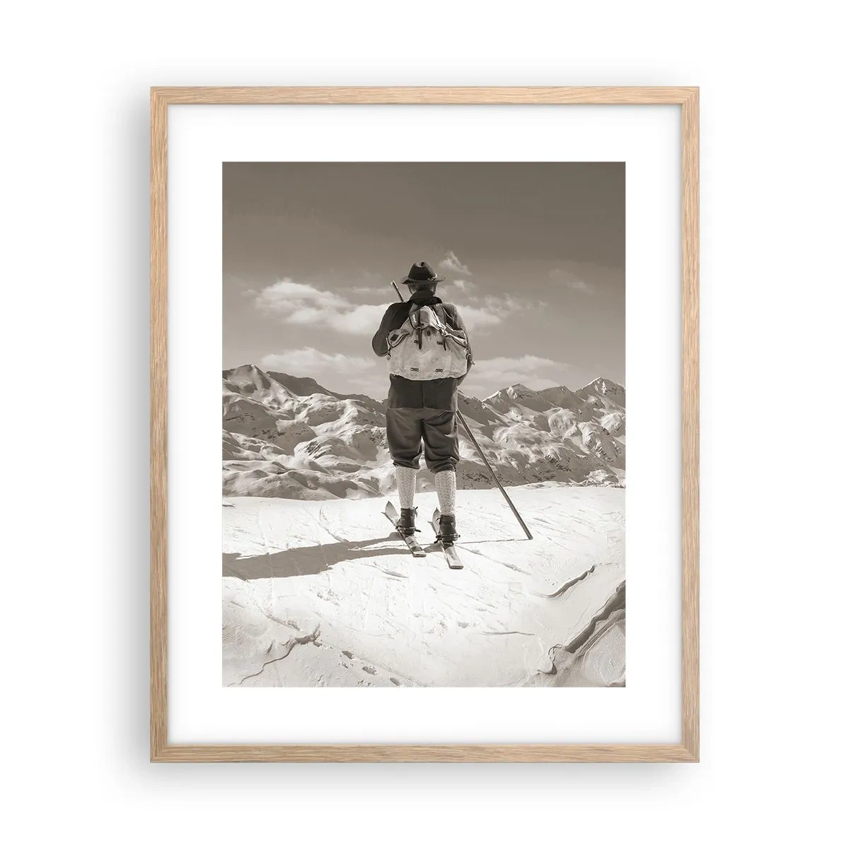 Plakát v rámu světlý dub - Stejné hory - 40x50 cm