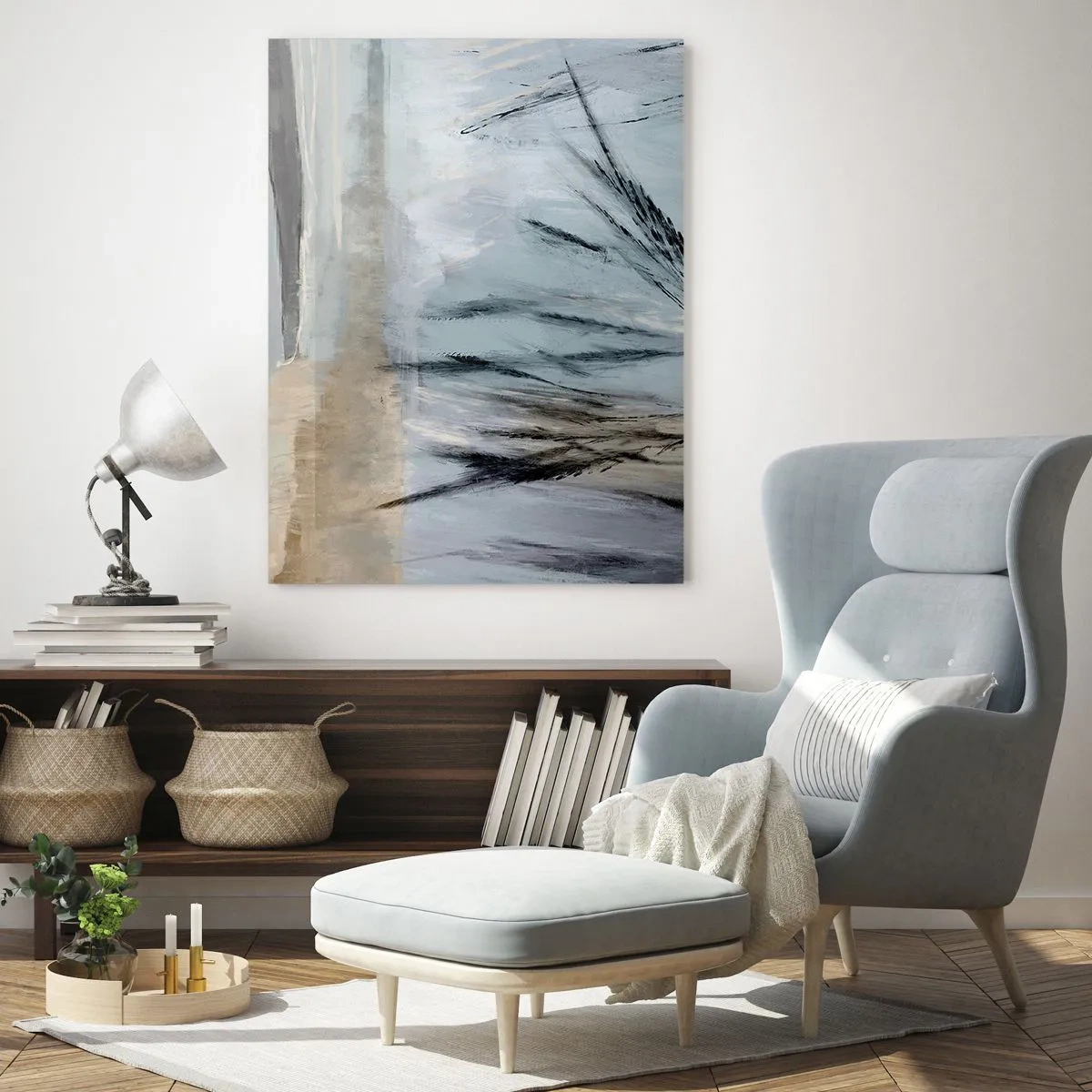 Obraz na skle - Zimní pole - 50x70 cm