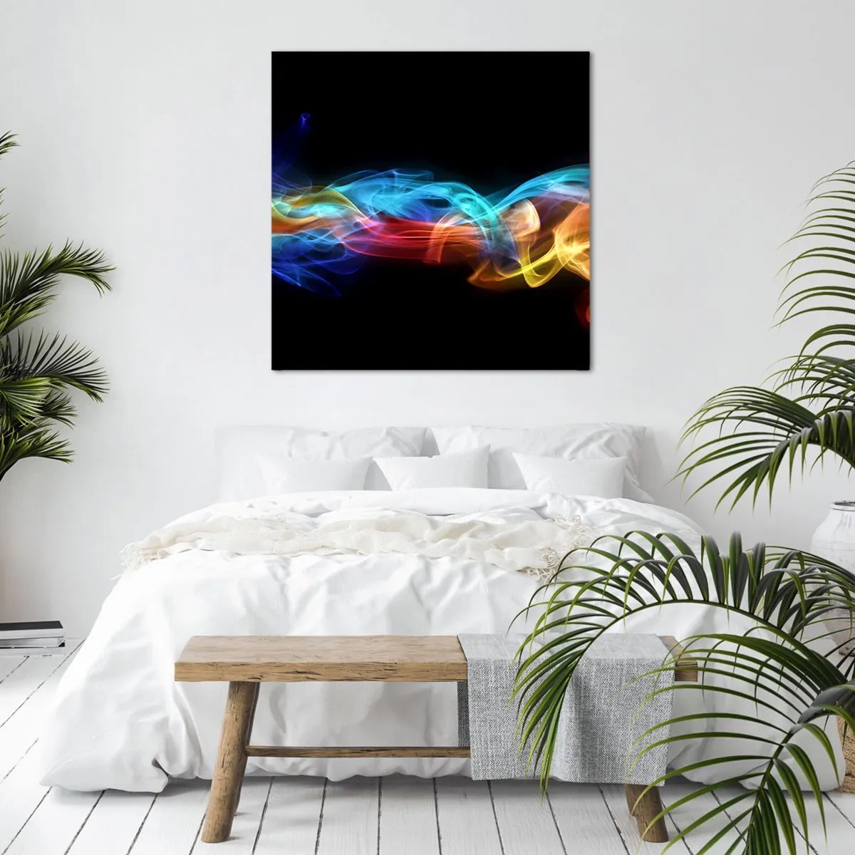 Obraz na plátně - Duhový tanec mlhy - 60x60 cm