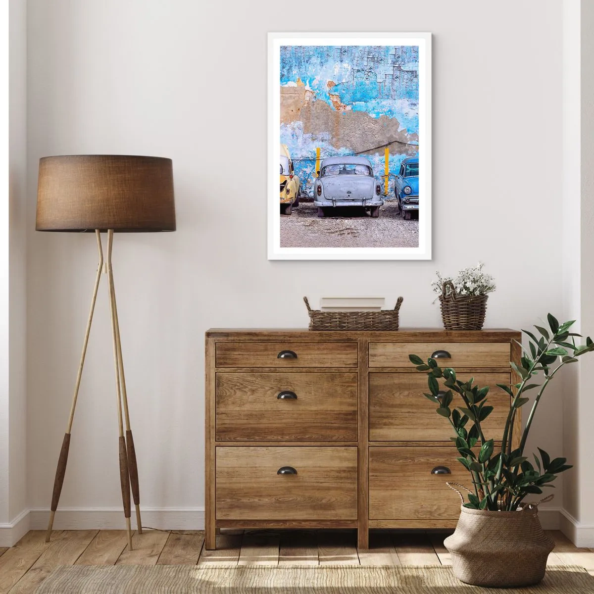 Plakát v bílém rámu - Setkání veteránů - 50x70 cm