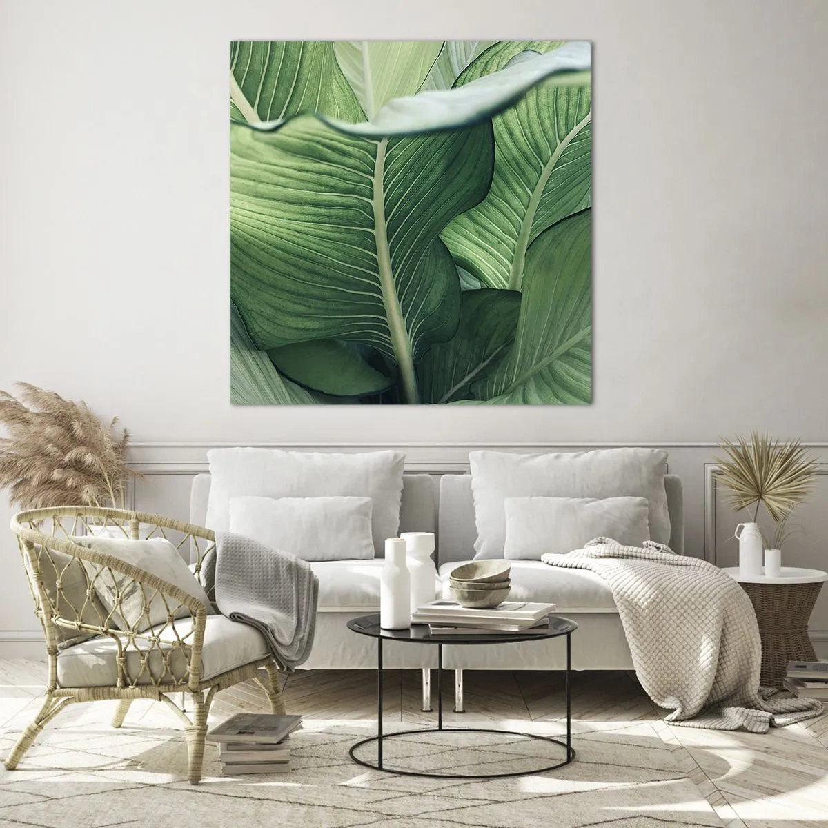 Obraz na skle - Intenzivně zelený život - 50x50 cm