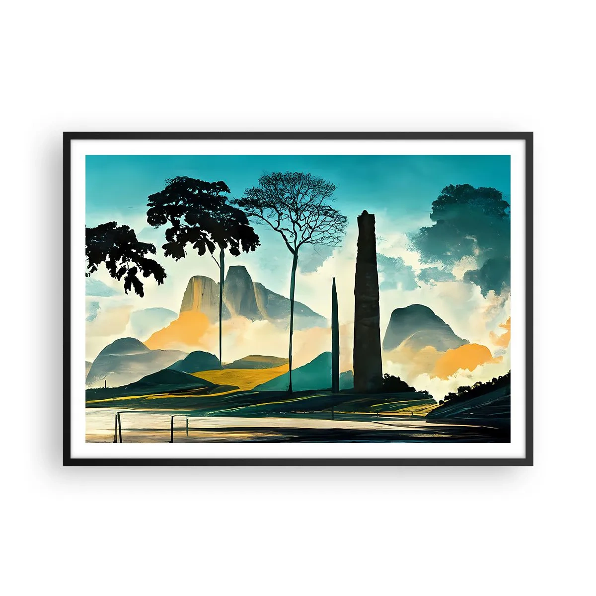 Plakát v černém rámu - Výš a výš - 100x70 cm