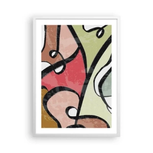 Plakát v bílém rámu - Piruety uprostřed barev - 50x70 cm