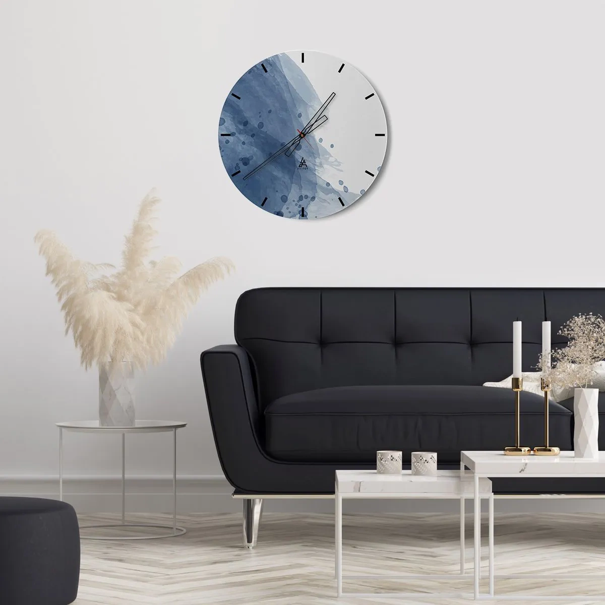 Nástěnné hodiny - Modrý tyl - 40x40 cm