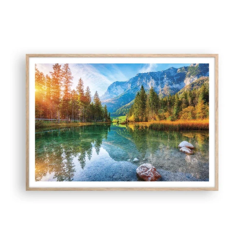 Plakát v rámu světlý dub - Něžnost podzimu - 100x70 cm