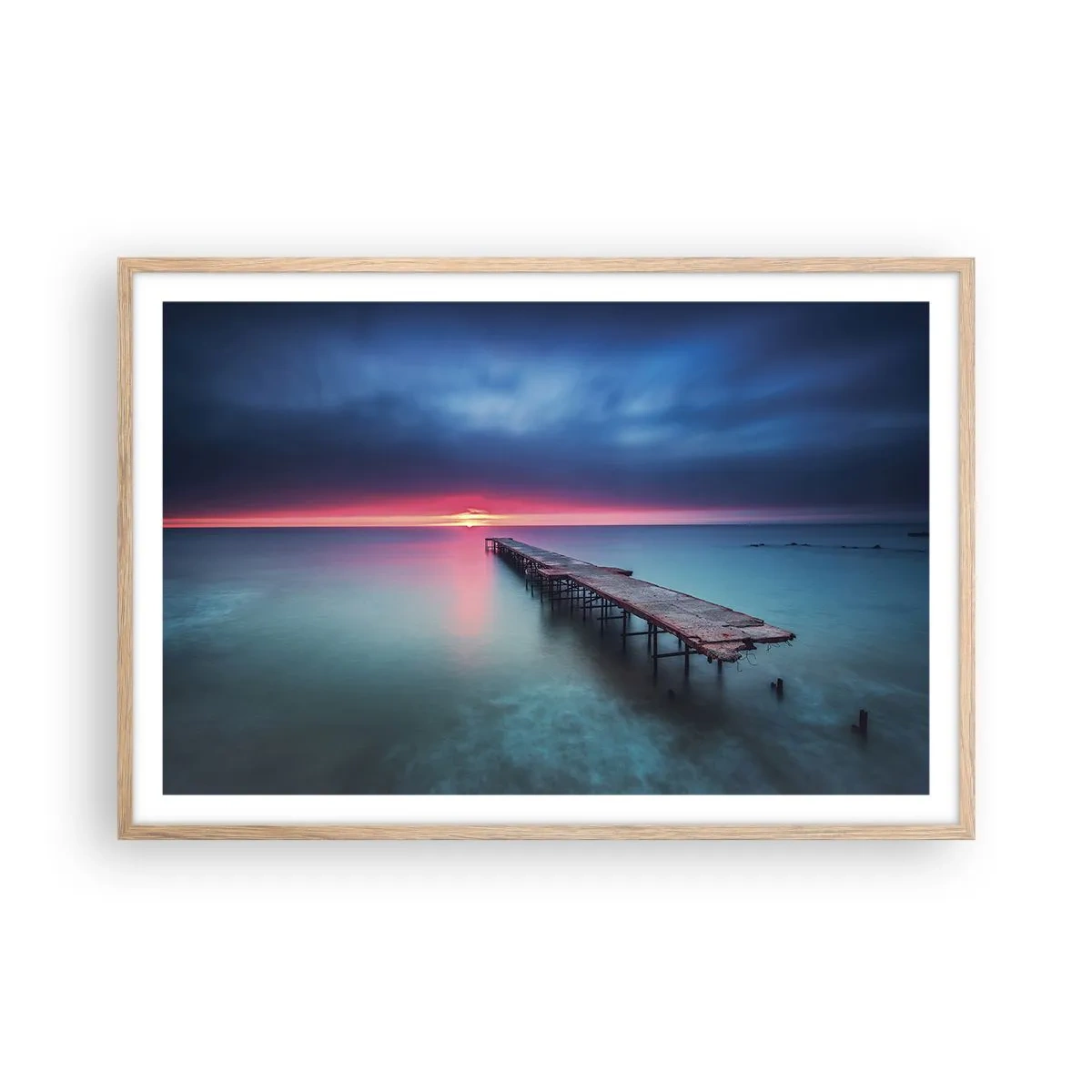 Plakát v rámu světlý dub - Mezi nebem a zemí - 91x61 cm