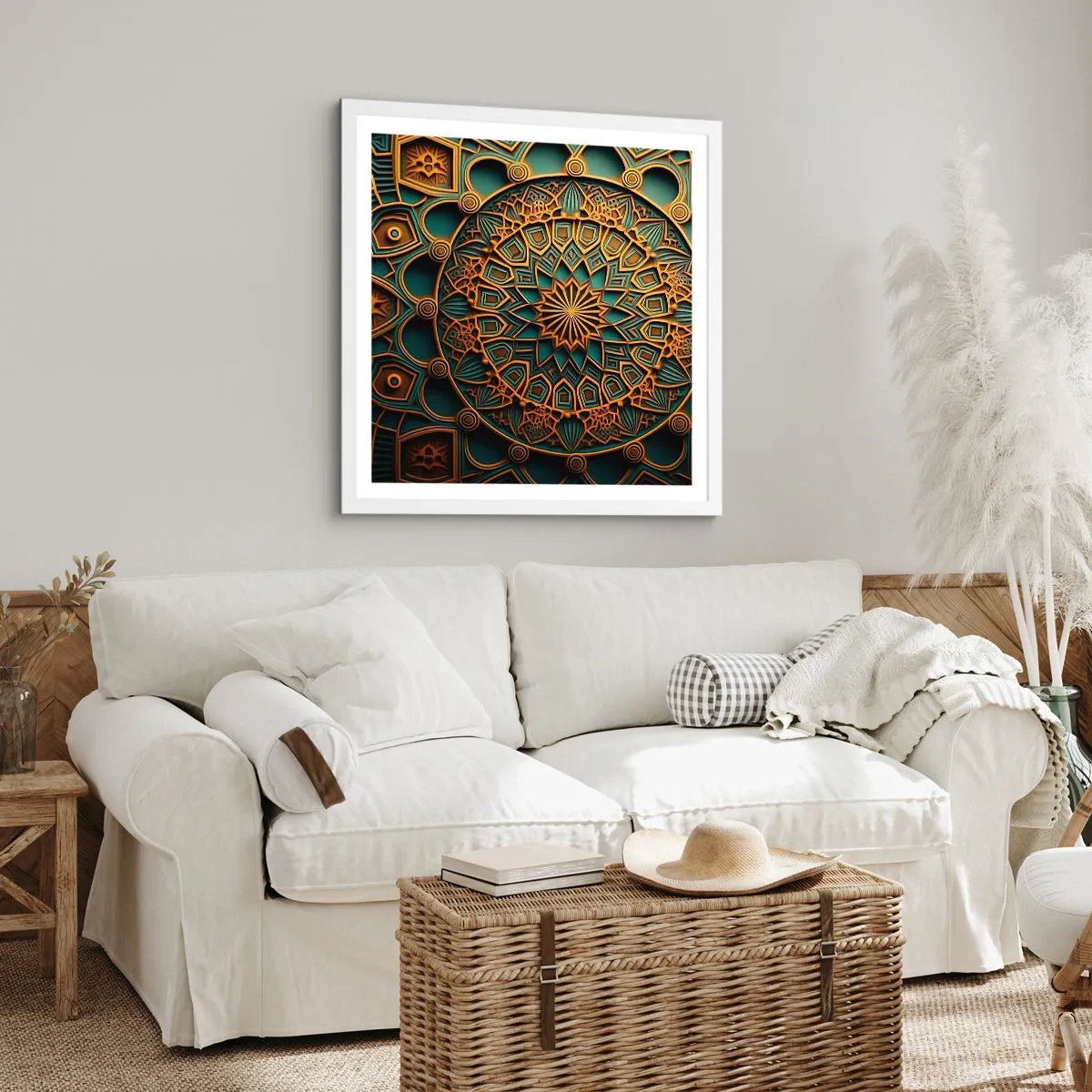 Plakát v bílém rámu - V arabském stylu - 60x60 cm
