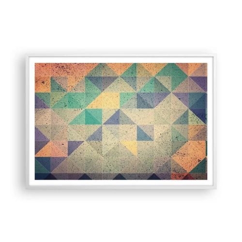 Plakát v bílém rámu - Republika trojúhelníků - 100x70 cm