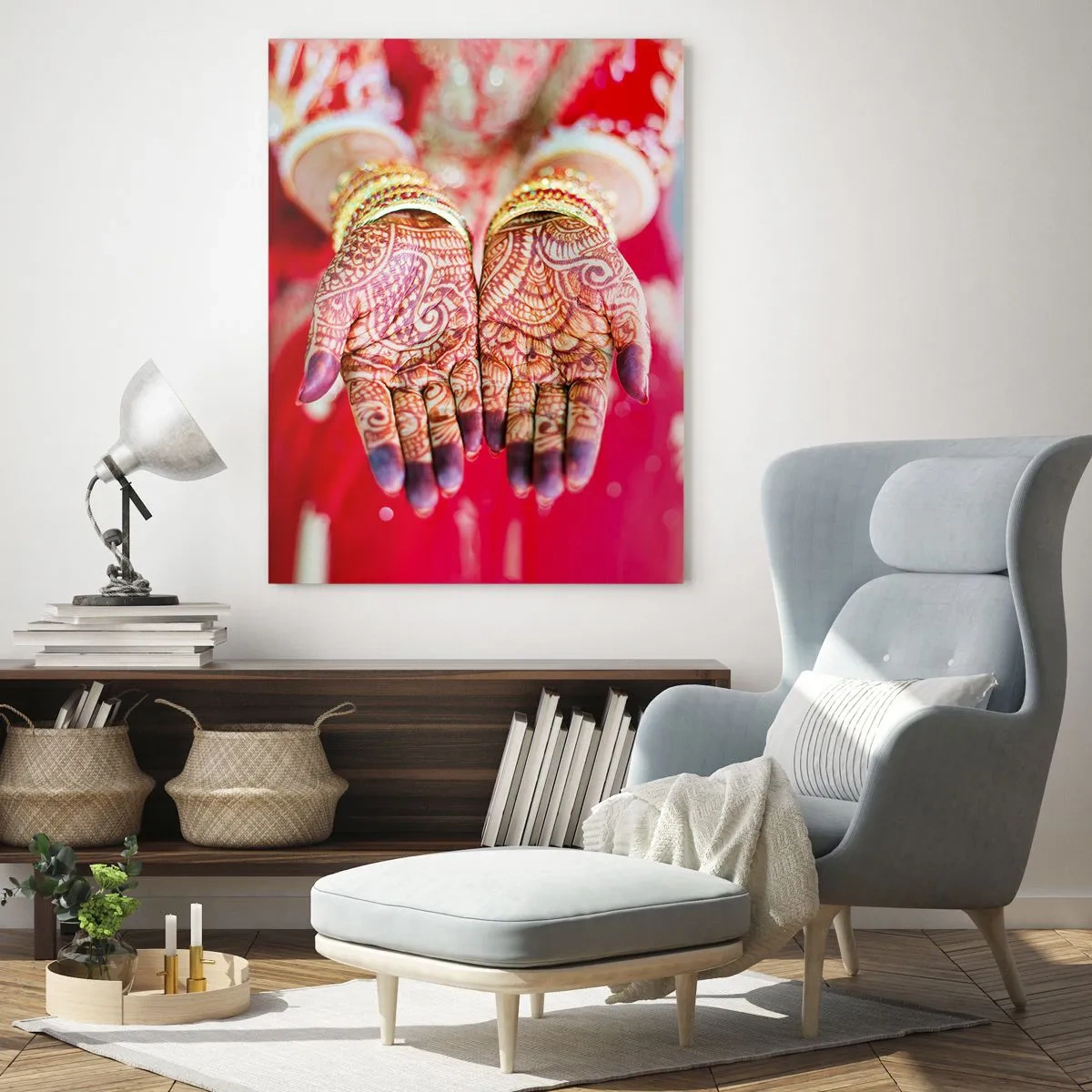 Obraz na skle - Připravená chytit štěstí - 50x70 cm