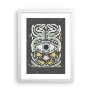 Plakát v bílém rámu - Kmenové rituály - 30x40 cm