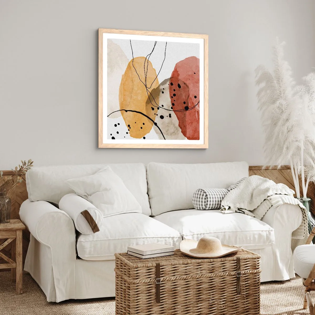 Plakát v rámu světlý dub - Jako lehký, průzračný vzduch - 60x60 cm