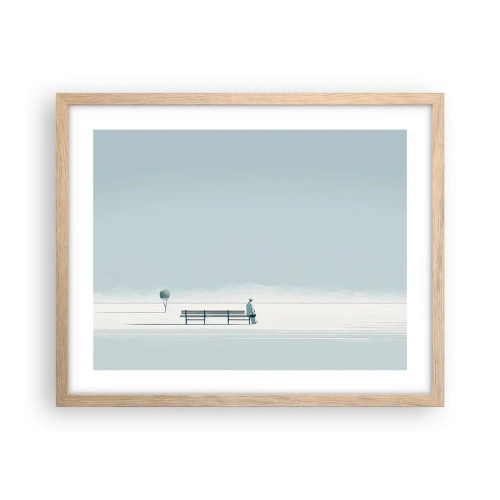 Plakát v rámu světlý dub - Ano, čekám. - 50x40 cm