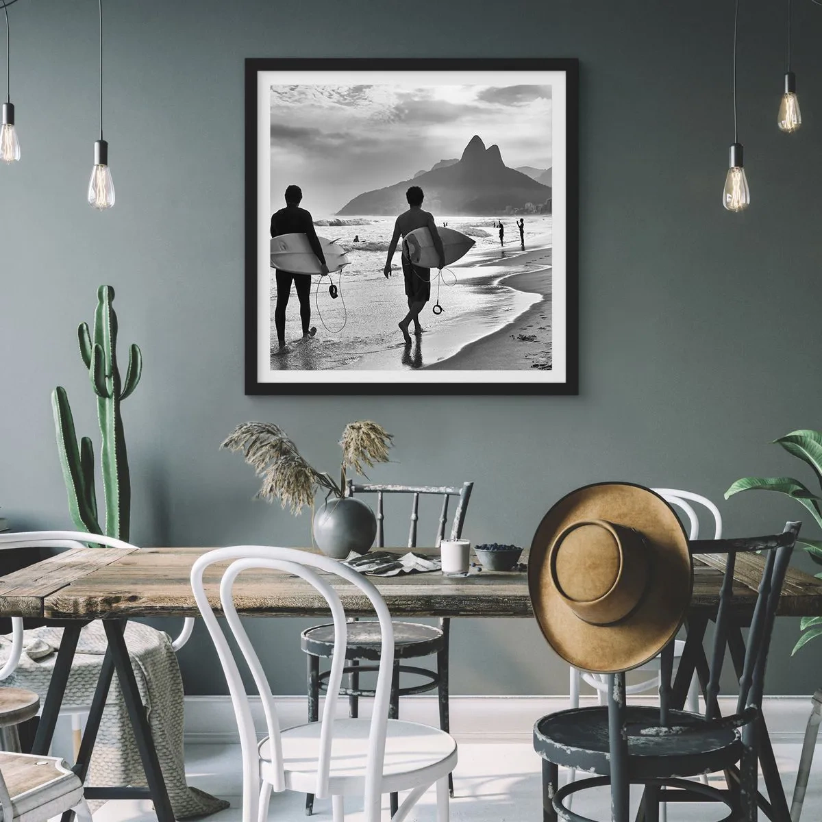 Plakát v černém rámu - Samba na jednu vlnu - 60x60 cm