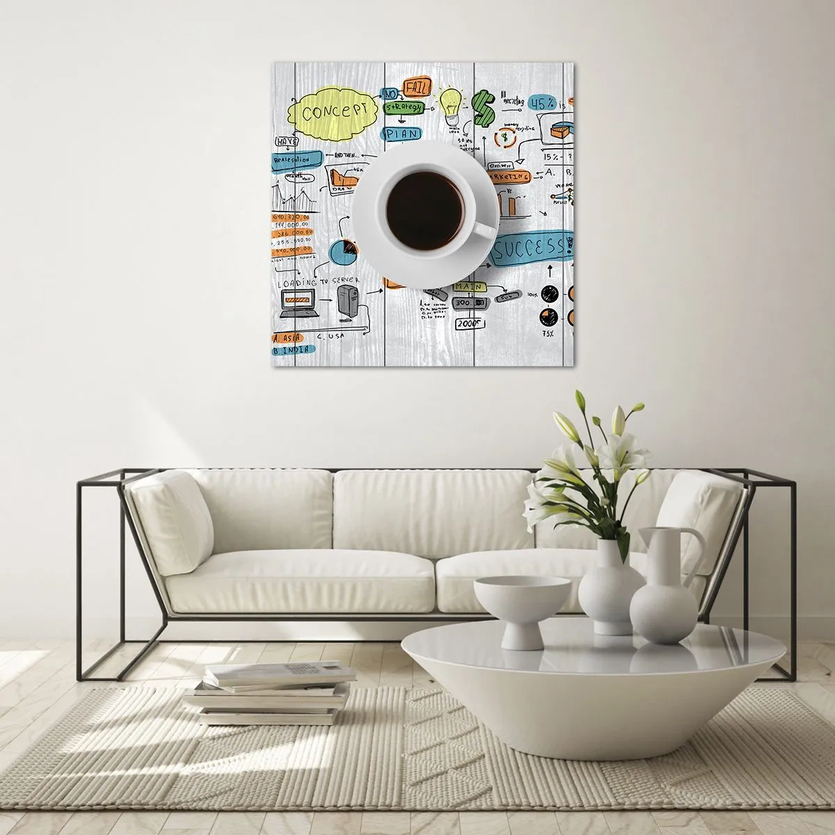 Obraz na skle - Čas na přestávku - 60x60 cm