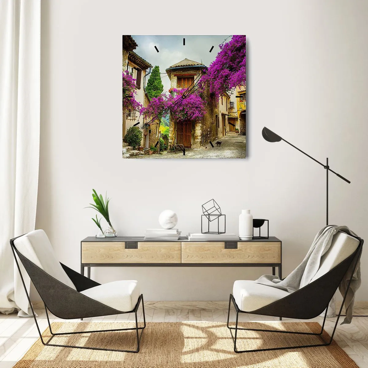 Nástěnné hodiny - Pod květinovým baldachýnem - 40x40 cm