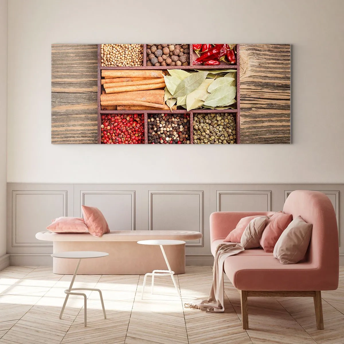 Obraz na skle - Pořádek tvarů, buket vůní - 120x50 cm