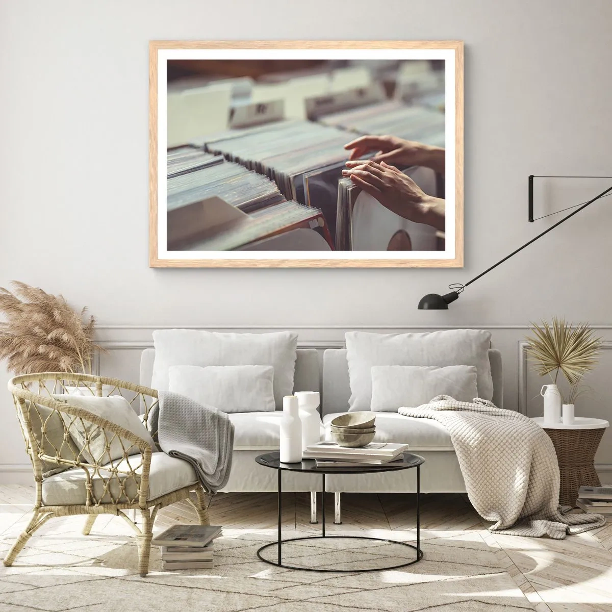 Plakát v rámu světlý dub - Hledání emocí - 91x61 cm