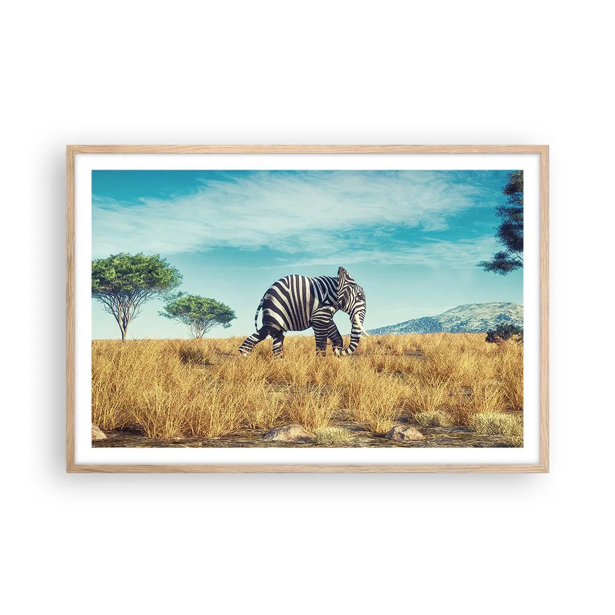 Plakát v rámu světlý dub - Šedá už není v módě - 91x61 cm