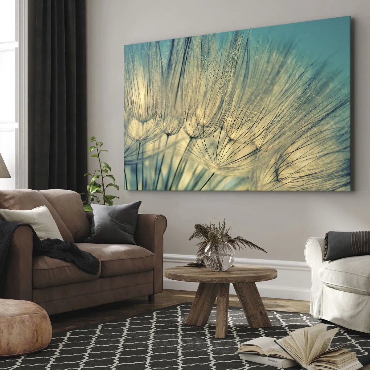 Obraz na plátně - Makrofotografie pampelišek za denního světla - 70x50cm - Čekání na vítr - Moderní nástěnná dekorace do obývacího pokoje a ložnice ARTTOR