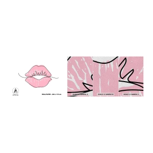 Vzor Fototapety Premium Sand - Jsi připraven na polibek? - Grafika, Růžové rty, Kus - 100x30 cm