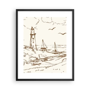 Plakát v černém rámu - Náčrt letních vzpomínek - 40x50 cm