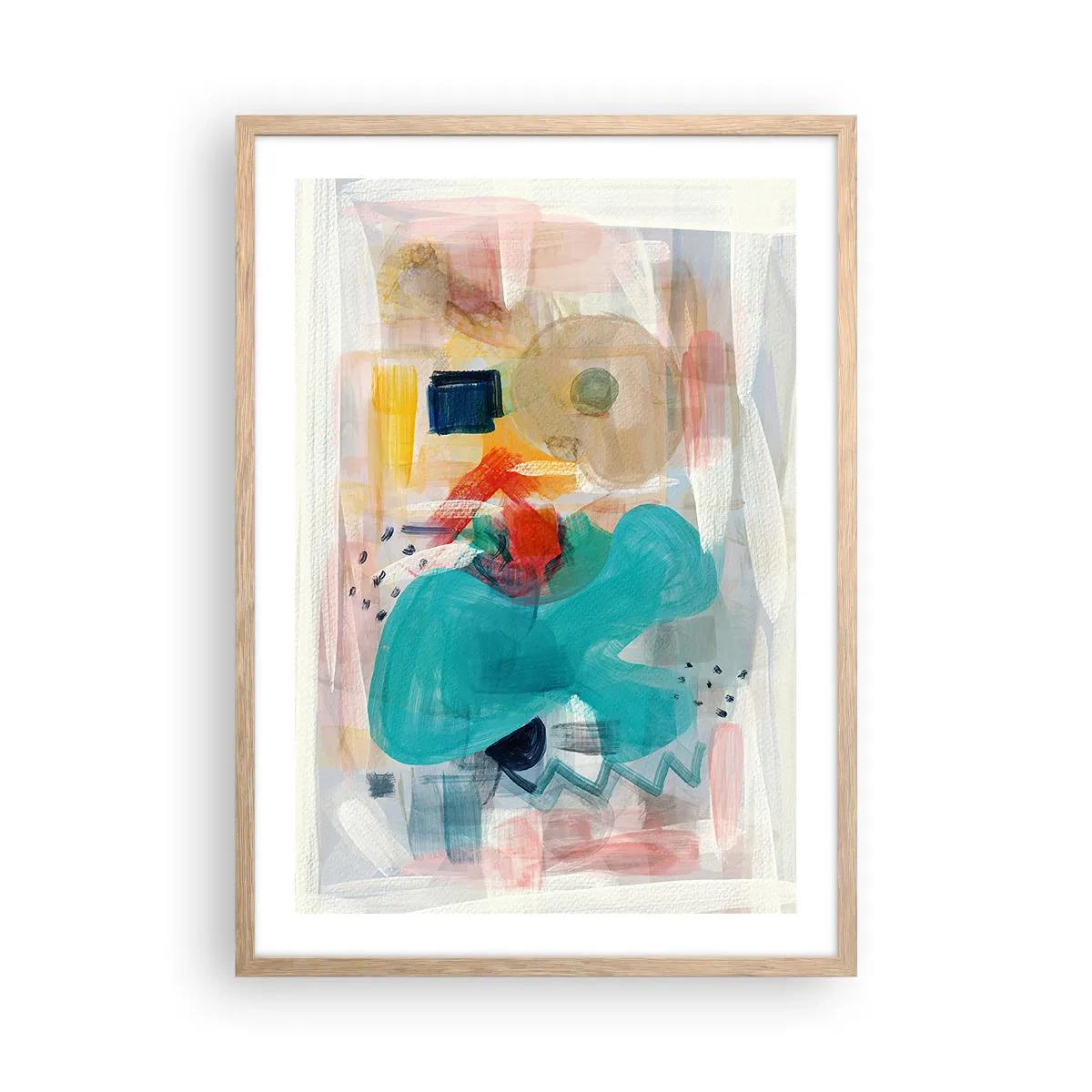 Plakát v rámu světlý dub - Barevná hra - 50x70 cm