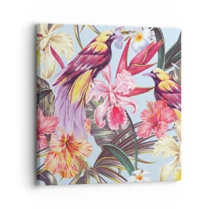 Obraz na plátně - Plátky a pírka - 30x30 cm