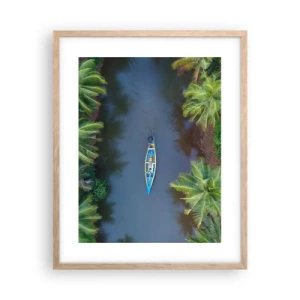 Plakát v rámu světlý dub - Na tropické stezce - 40x50 cm