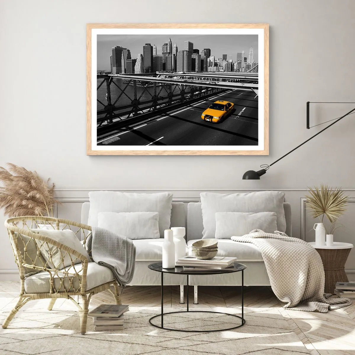 Plakát v rámu světlý dub - Barva velkoměsta - 100x70 cm